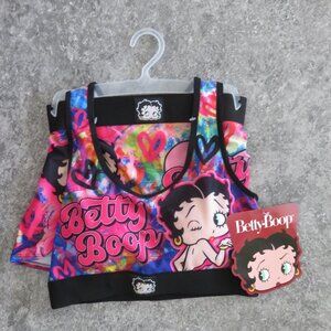 (#104) Betty Boop Sports Bra & Boy Short 2 Piece Underwear/Pajamas Set